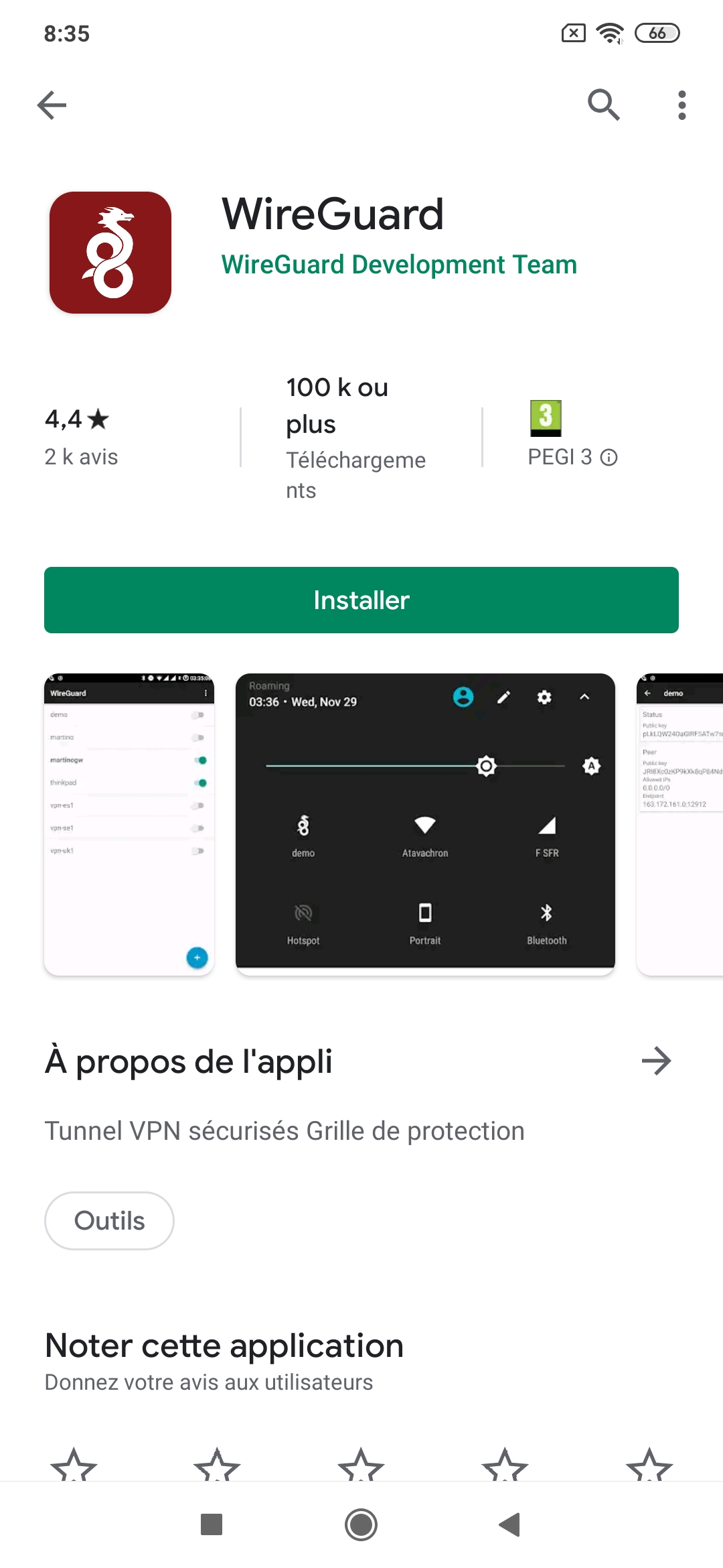 Le VPN Wireguard Android