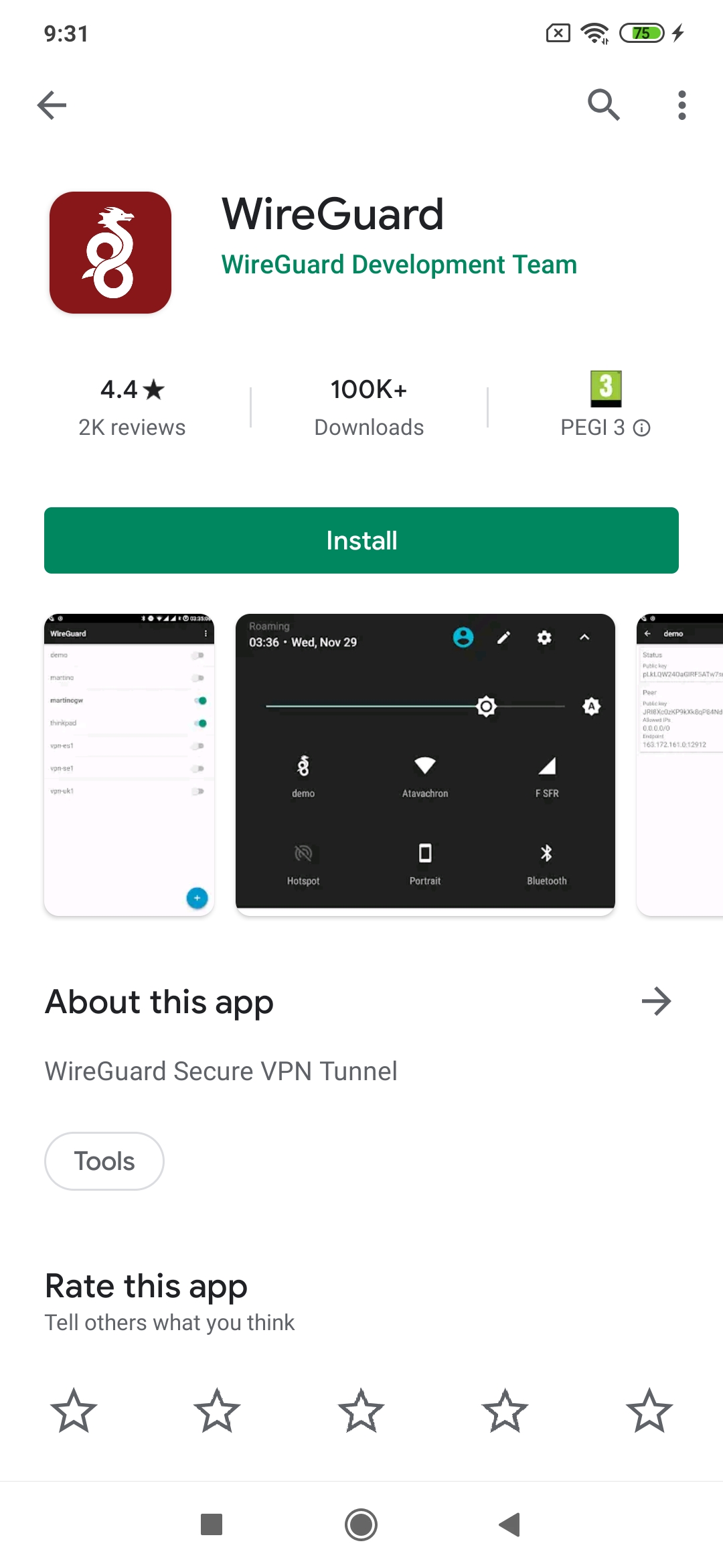 Le VPN Wireguard Android