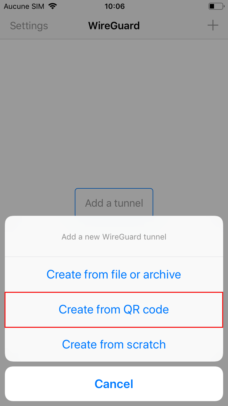 Le VPN Wireguard iOS