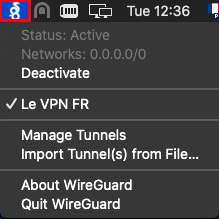 Le VPN WireGuard on MacOS