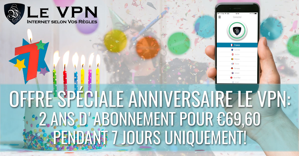 7 années de Le VPN = 7 jours de l’Offre Spécial Anniversaire pour vous!