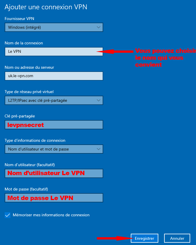 Le VPN options