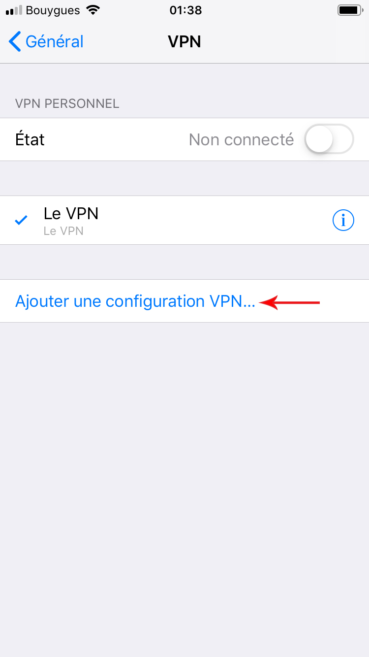 Le VPN L2TP Installation on iOS