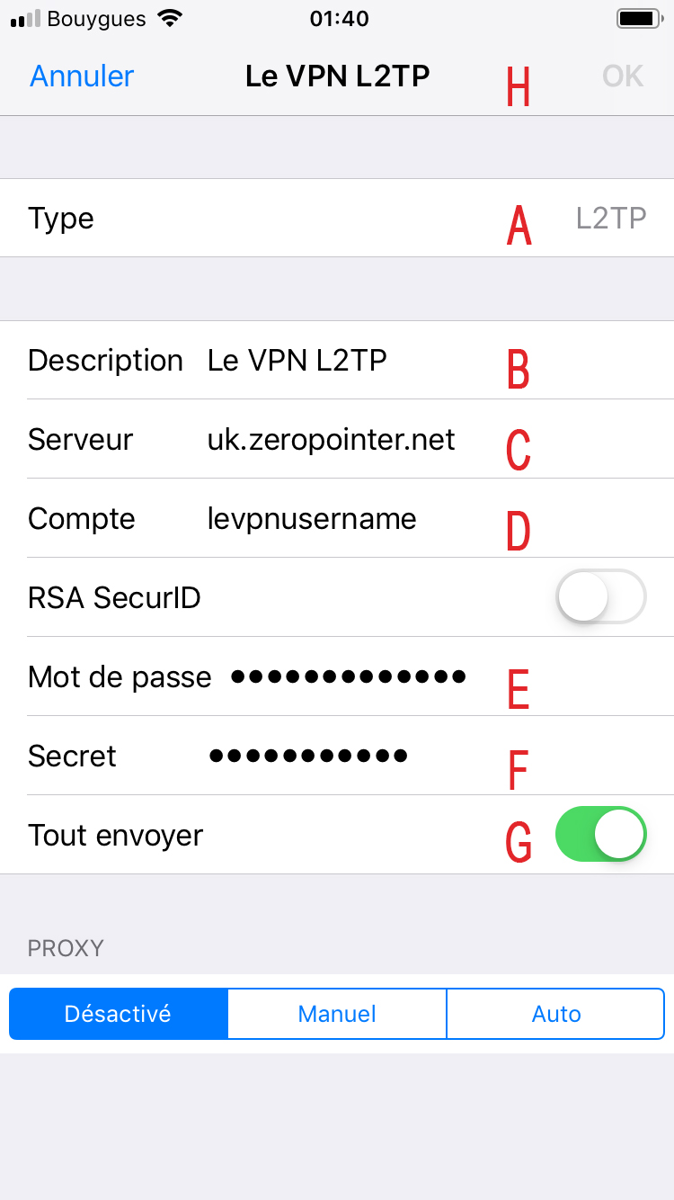 Le VPN L2TP Installation on iOS