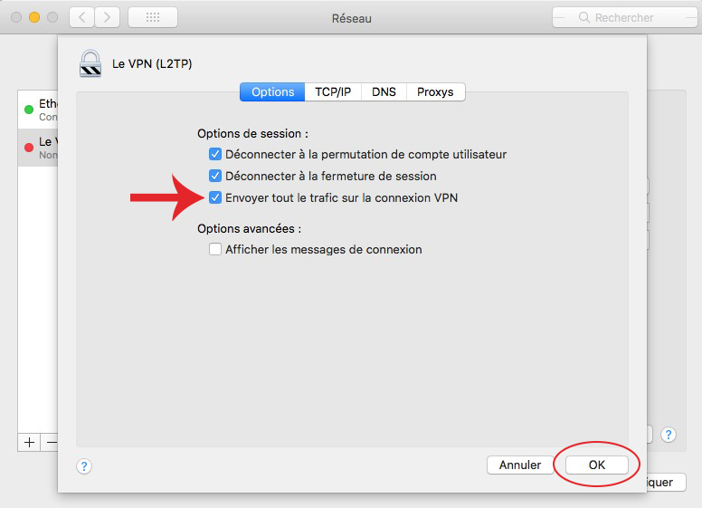 Le VPN L2TP Mac OS