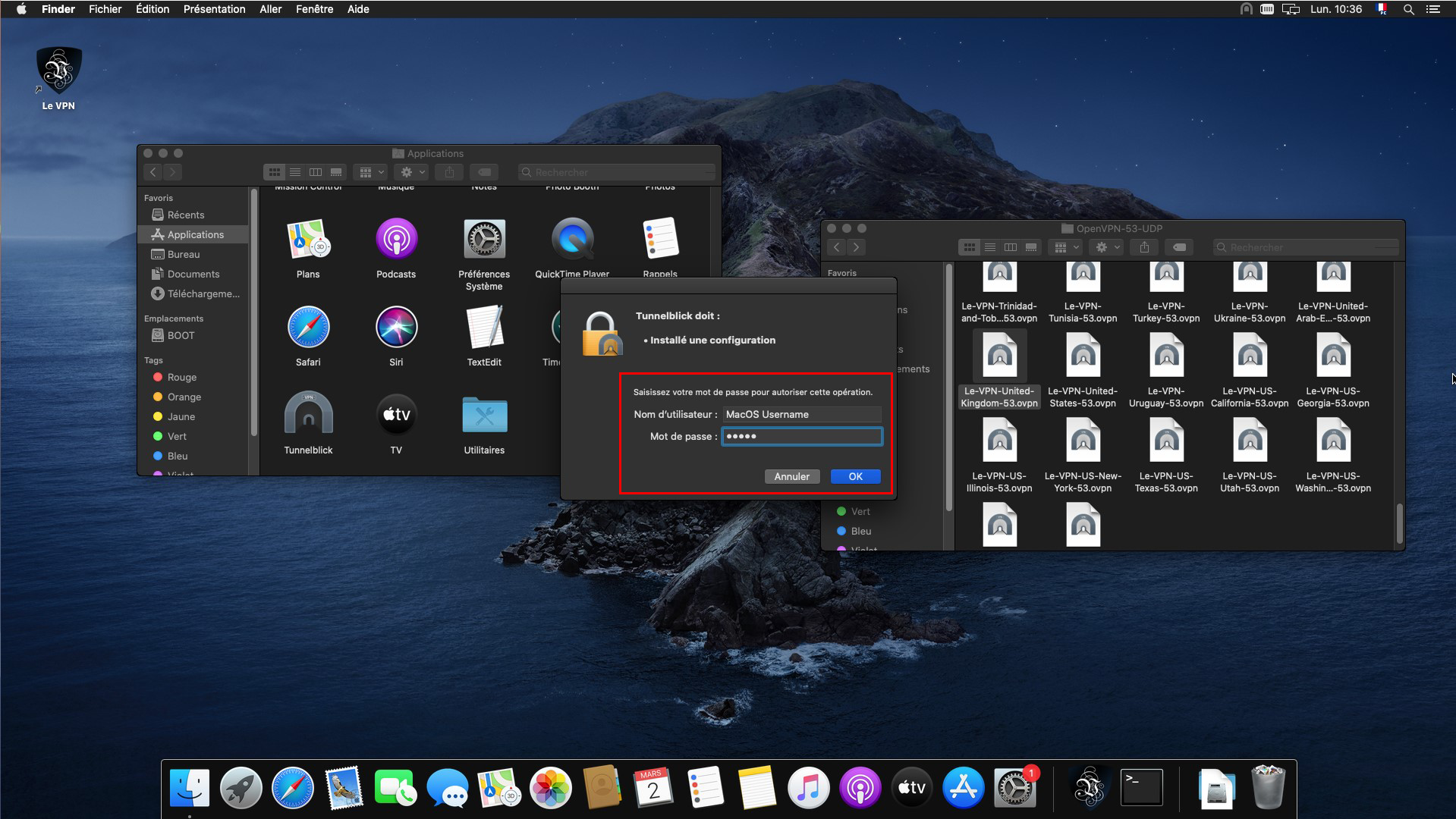 Le VPN MacOS OpenVPN Tunnelblick