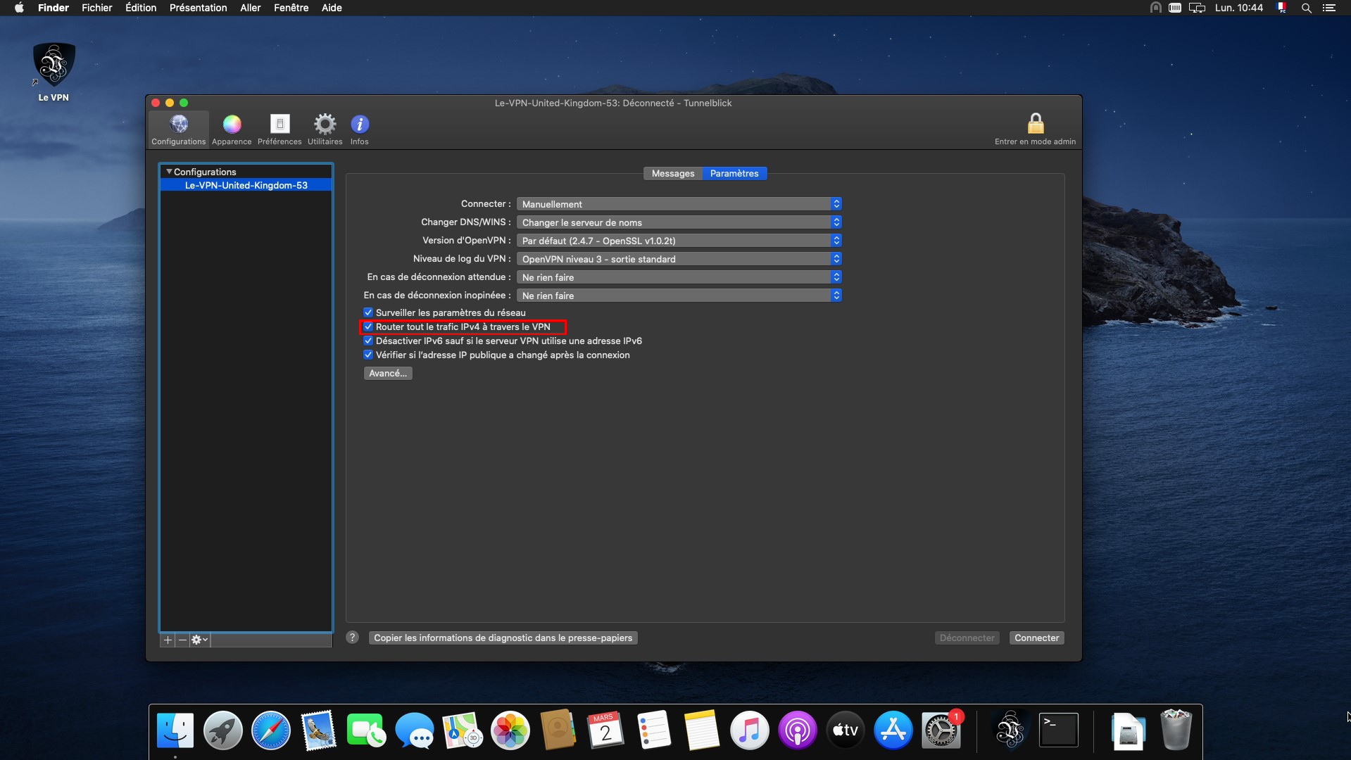 Le VPN MacOS OpenVPN Tunnelblick