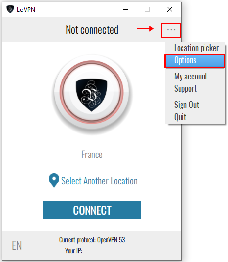 Le VPN options