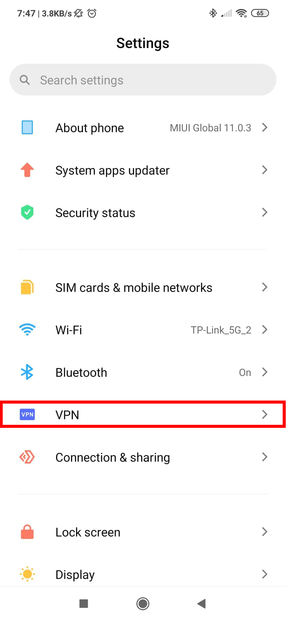 Le VPN L2TP Android