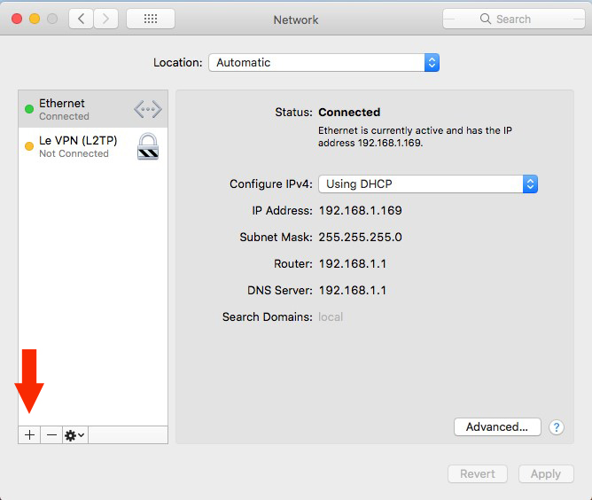 Le VPN L2TP Mac OS