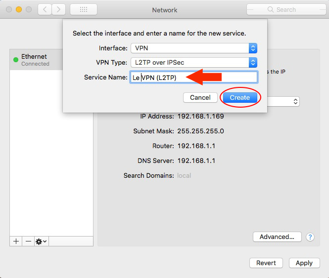 Le VPN L2TP Mac OS