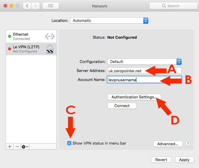 Le VPN L2TP Mac OS