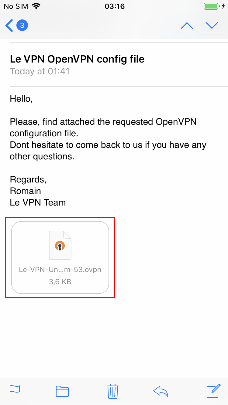 Le VPN installation on iOS (OpenVPN)