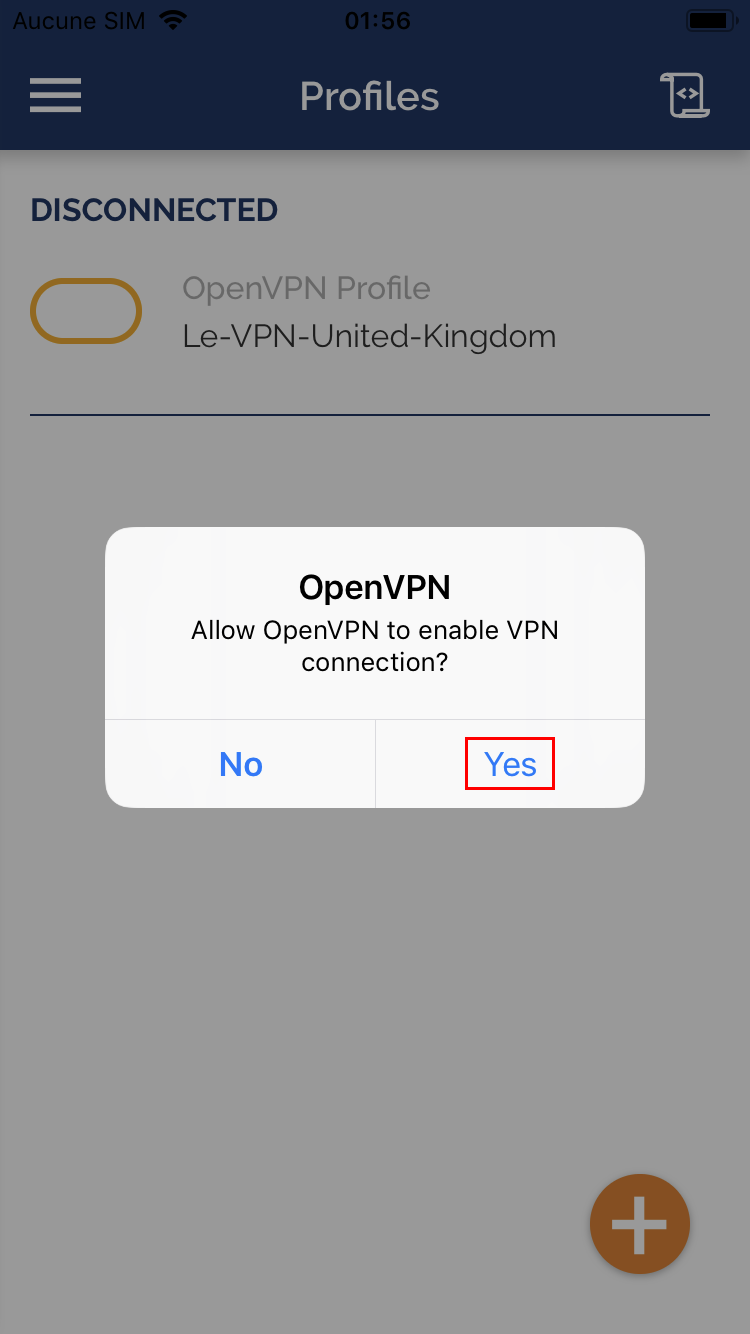 Le VPN installation on iOS (OpenVPN)
