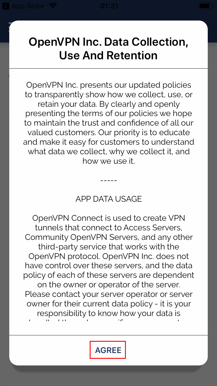 Le VPN installation on iOS (OpenVPN)