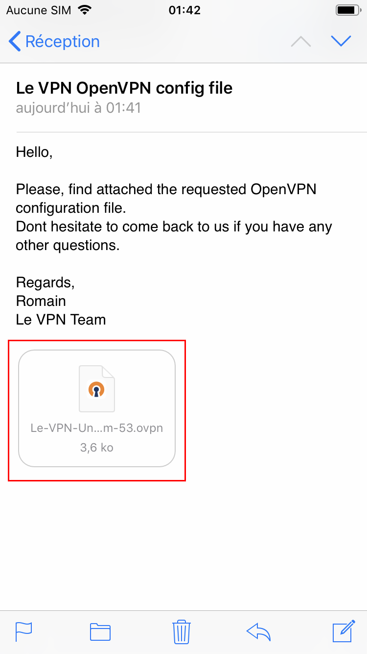 Le VPN installation on iOS (OpenVPN)