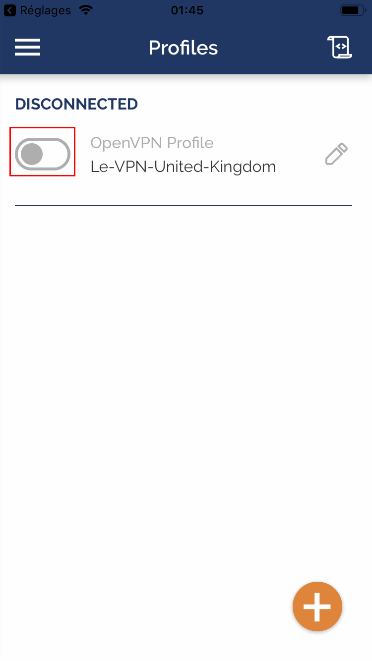 Le VPN installation on iOS (OpenVPN)