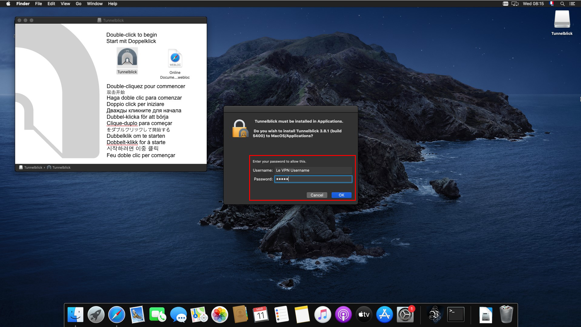 Le VPN MacOS OpenVPN Tunnelblick